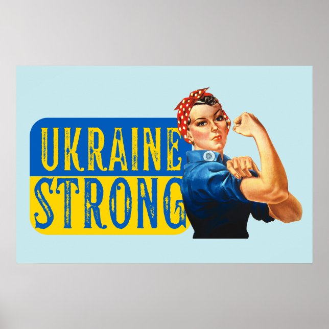 Ukraine Strong Rosie the Riveter Poster (Vorne)