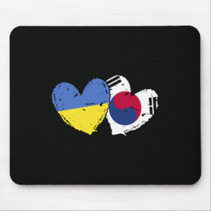 Ukraine Südkorea Herz Flaggen Ukrainische Koreanis Mousepad