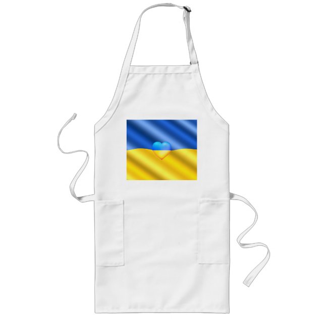 Ukraine - Support - Freedom Peace - Ukrainian Flag Lange Schürze (Vorne)