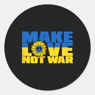 Ukraine Svg Make Love Not War Sonnenblume Runder Aufkleber