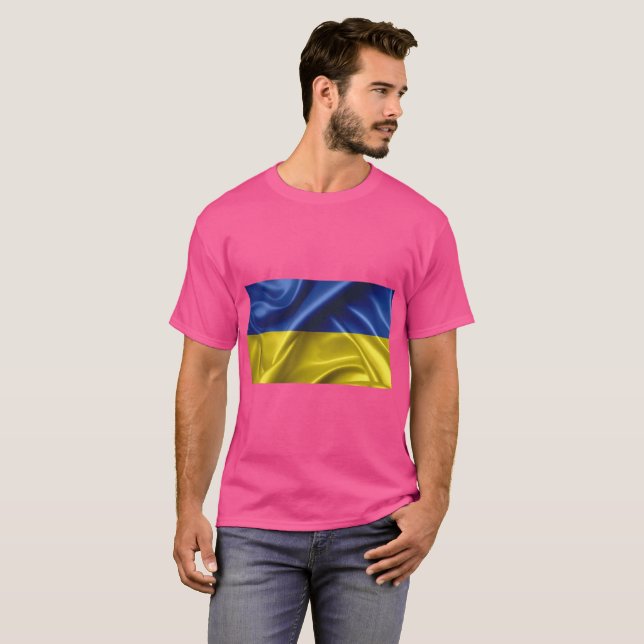 Ukraine T - Shirt der Flaggenfarben (Vorne ganz)
