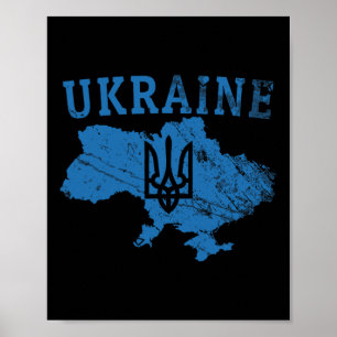 Ukraine T-Shirt Ukrainischer Tryzub Patriotischer  Poster