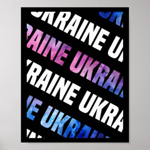 Ukraine-Tarnmuster-Wasserfarbe-Tarnung Poster
