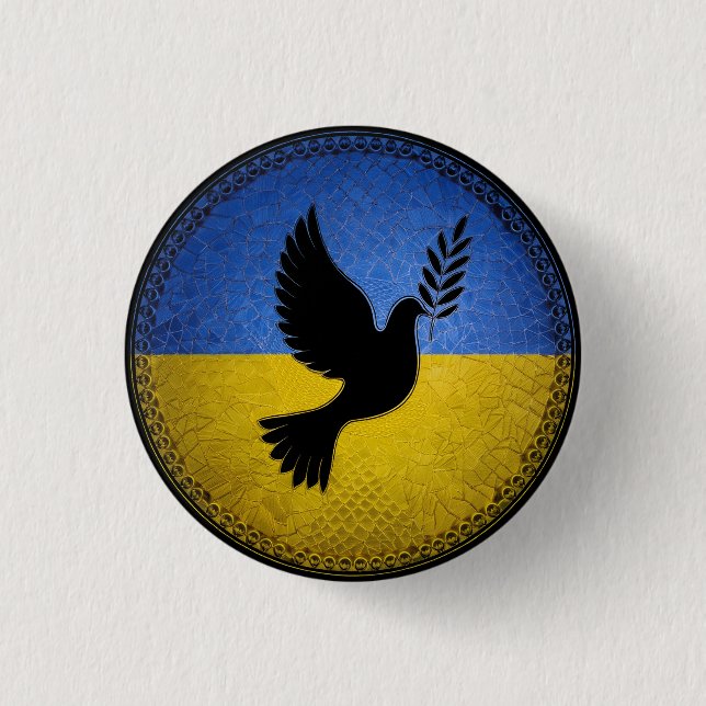Ukraine Taube des Friedens Button (Vorderseite)