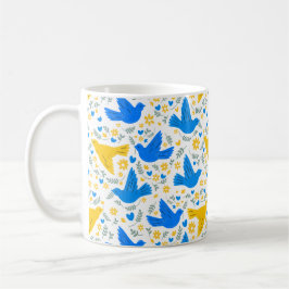 Ukraine Taube des Friedens - Nahtloses Muster Kaffeetasse