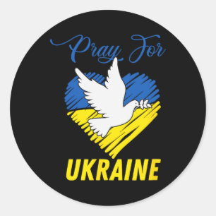 Ukraine Taube Herz Runder Aufkleber