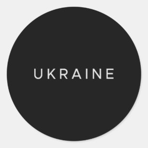 Ukraine Text Nur Klein und zurückhaltend Stil 1  Runder Aufkleber