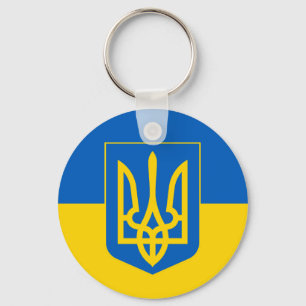 Ukraine Trident auf Gelb und blauer Schlüsselanhänger