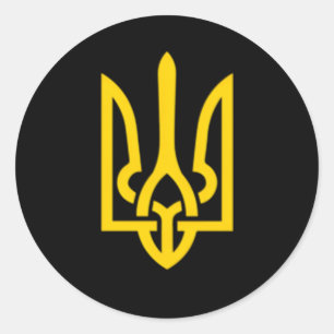 Ukraine Trident Symbol Mittelukrainischer Zelensky Runder Aufkleber