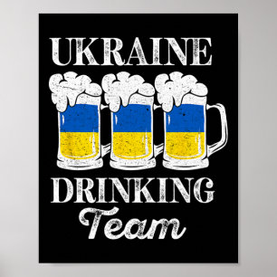 Ukraine Trinkteam Lustige Ukrainische Party Bier F Poster