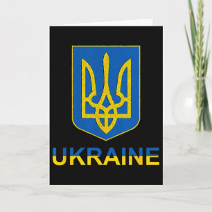 Ukraine Tryzub-Emblem-Schild-Design Nationale Farb Karte