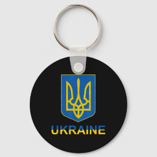 Ukraine Tryzub-Emblem-Schild-Design Nationale Farb Schlüsselanhänger