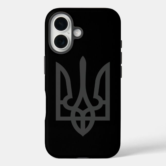 Ukraine Tryzub iPhone 16 Hülle (Rückseite)