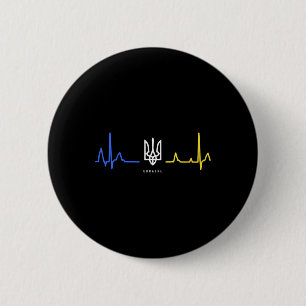 Ukraine Tryzub Ukrainische Flagge Dreizack Zelensk Button