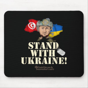 Ukraine Tunesien Flaggen Zelensky Steht mit der Uk Mousepad