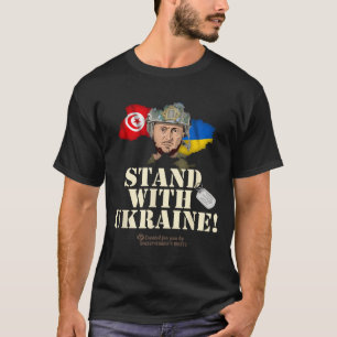 Ukraine Tunesien Flaggen Zelensky Unterstütze die T-Shirt