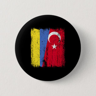 Ukraine Türkei Halbe Flagge Türkei Ukrainisch Türk Button