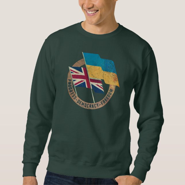 Ukraine-UK Freundschaftsemblem Sweatshirt (Vorderseite)