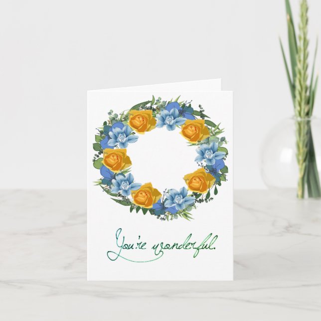 Ukraine Uki Floral Wreaths Flag Karte (Vorderseite)