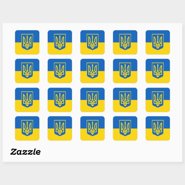 Ukraine, Ukraine Quadratischer Aufkleber (Blatt)