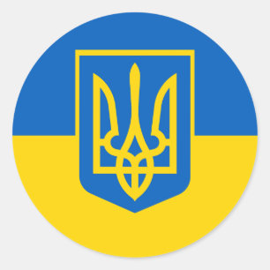 Ukraine, Ukraine Runder Aufkleber