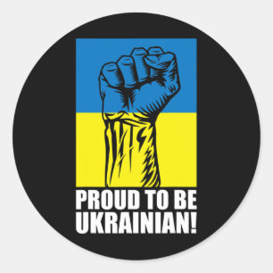 Ukraine Ukrainer Ukrainisch Kiew Trysub Flagge 14 Runder Aufkleber