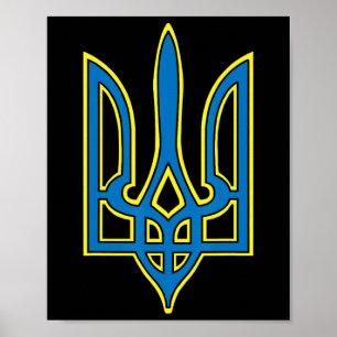 Ukraine Ukrainer Ukrainisch Kiew Trysub Flagge 1  Poster