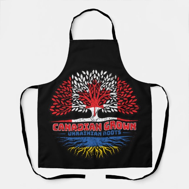Ukraine Ukrainian Canadian Canada Tree Roots Flag Schürze (Vorderseite)
