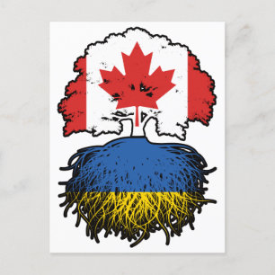 Ukraine Ukrainisch Kanadisches Treuhandflagge Postkarte