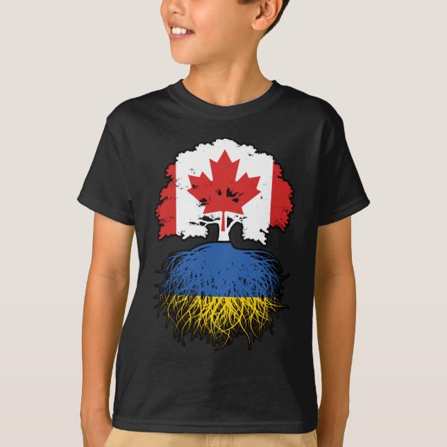 Ukraine Ukrainisch Kanadisches Treuhandflagge T-Shirt (Vorderseite)