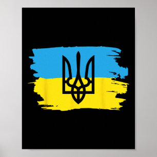 Ukraine Ukrainisch Kiew Trysub Flagge 17 Poster