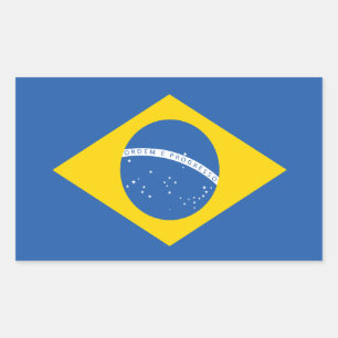 Ukraine Ukrainische Brasilien Brasilianische Flagg Rechteckiger Aufkleber