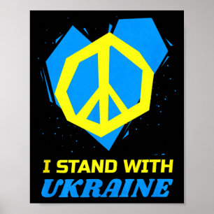 Ukraine Ukrainische Flagge Frieden Ich stehe mit U Poster
