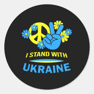 Ukraine Ukrainische Flagge Frieden in der Ukraine  Runder Aufkleber