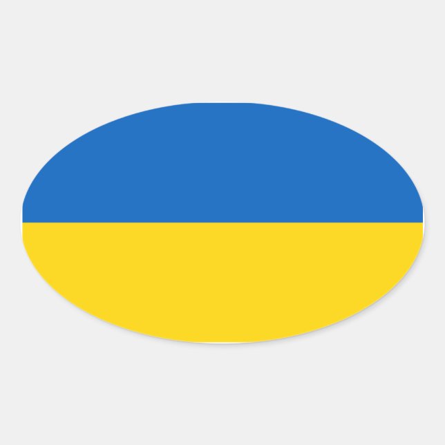 Ukraine/ukrainische Flagge Ovaler Aufkleber (Vorderseite)