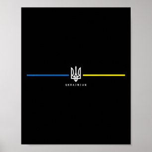 Ukraine Ukrainische Flagge Selenskyj Tryzub Militä Poster