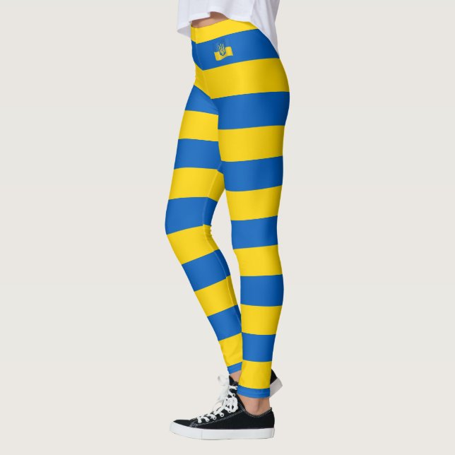 Ukraine & Ukrainische Flaggenmode Strips / Sport Leggings (Links)