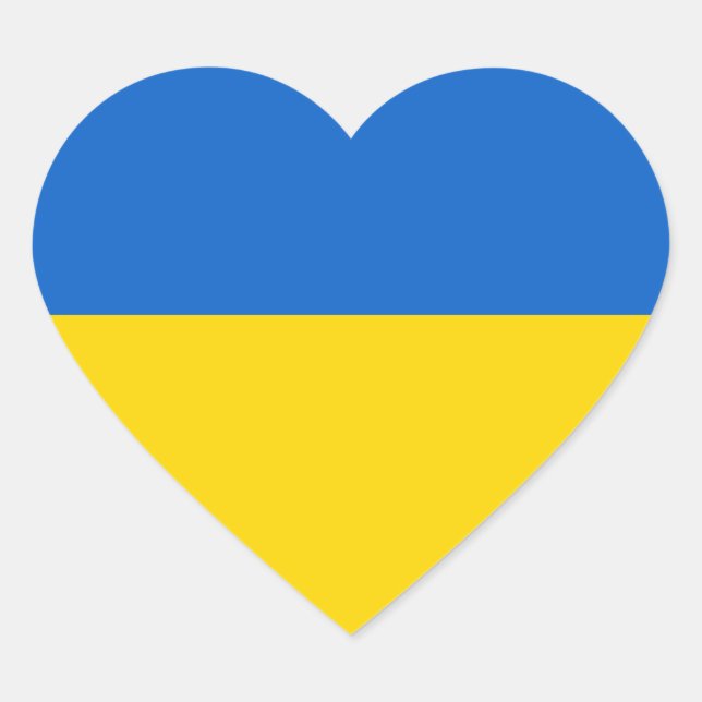 Ukraine ukrainische Nationalflagge Herzsticker Herz-Aufkleber (Vorderseite)