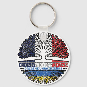 Ukraine Ukrainisches Französisch-Frankreich Treots Schlüsselanhänger