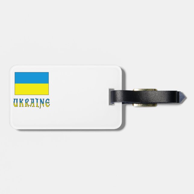 Ukraine und ukrainische Flagge Gepäckanhänger (Rückseite horizontal)