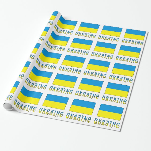 Ukraine und ukrainische Flagge Geschenkpapier (Ungerollt)