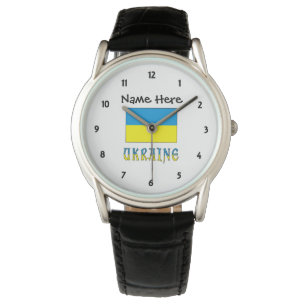 Ukraine und ukrainische Flagge Personalisiert Armbanduhr