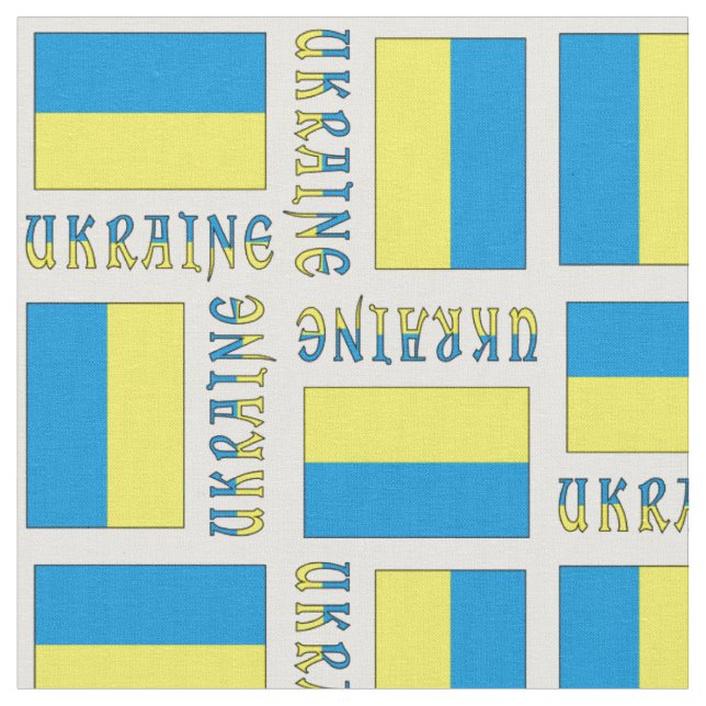 Ukraine und ukrainische Flagge Stoff (Nahaufnahme)