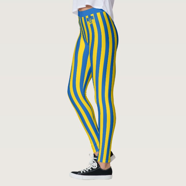 Ukraine und Ukrainische Flagge Streifen Mode / Spo Leggings (Links)