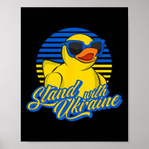 Ukraine Unterstützen Gummiente Ukrainische Flagge  Poster