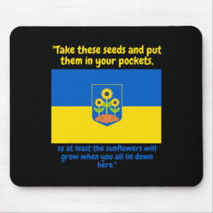 Ukraine Unterstützen Sonnenblume Pur Diese Samen I Mousepad