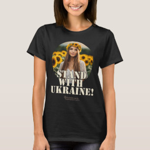 Ukraine Unterstützer Design Mädchen Feld Sonnenblu T-Shirt