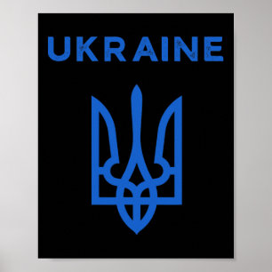 Ukraine Unterstützer Dreizack Ukrainisch Tryzub Fl Poster