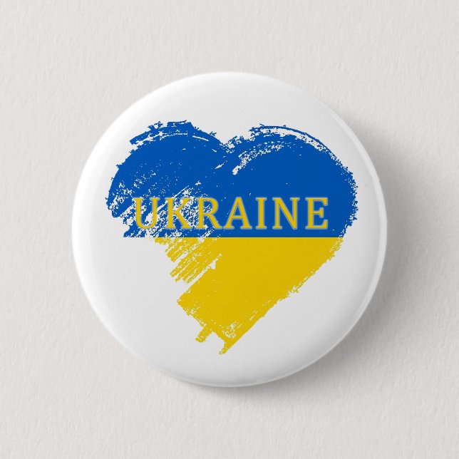 Ukraine unterstützt Anti-War Pray Dove Button (Vorderseite)