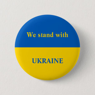 Ukraine unterstützt gelbe Flagge Button